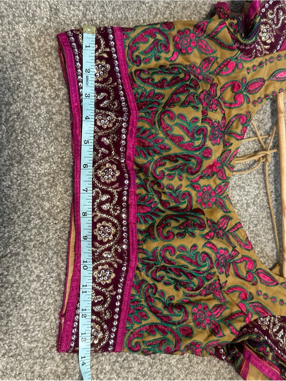 Handmade Embroidered Indian Choli Blouse | Floral Crop Top Festival Ethnic Boho - Picture 14 of 16